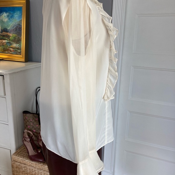 Beautiful Ruffle Detail Silk Blouse - Picture 7 of 10